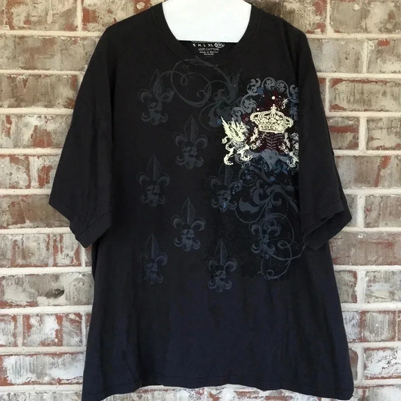 Urban Pipeline Gray Graphic Dragon Crest T-shirt - Picture 1 of 4